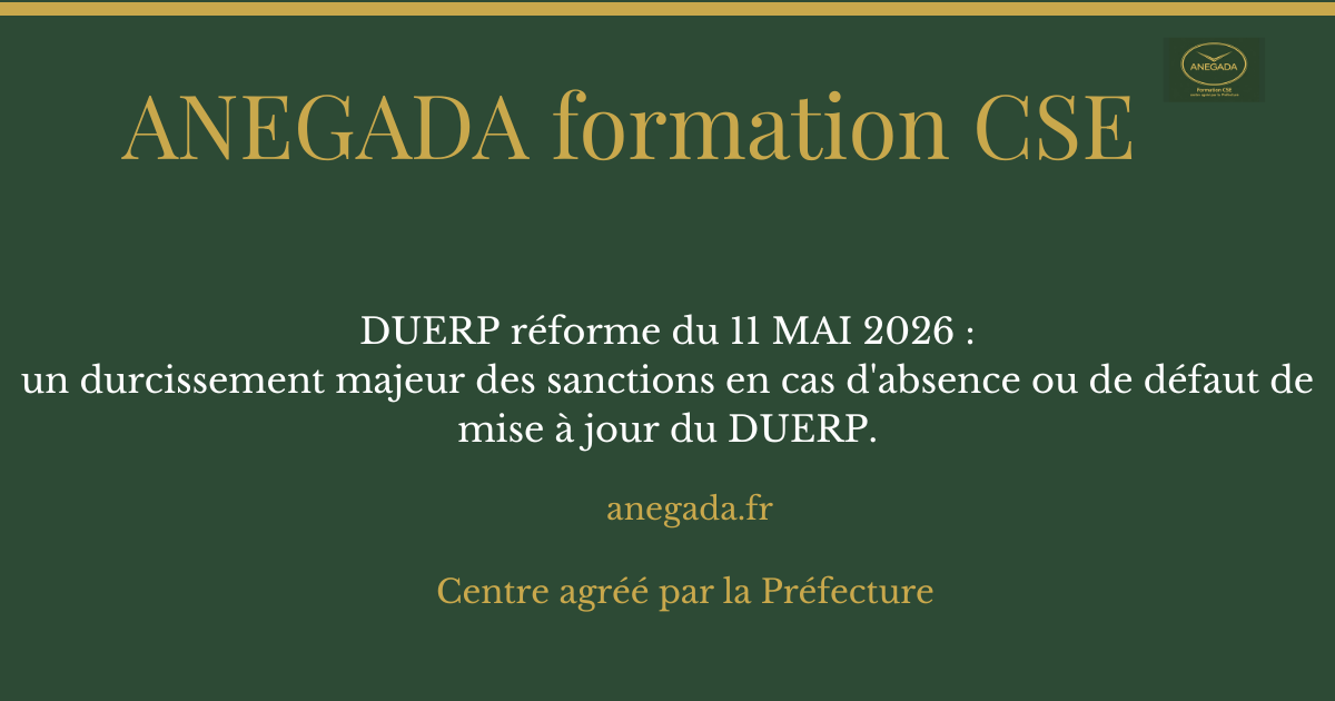 François Deplanque — DUERP réforme du 11 MAI  2026 :un durcissement majeur des sanctions en cas d'absence ou de défaut de mise à jour du DUERP.